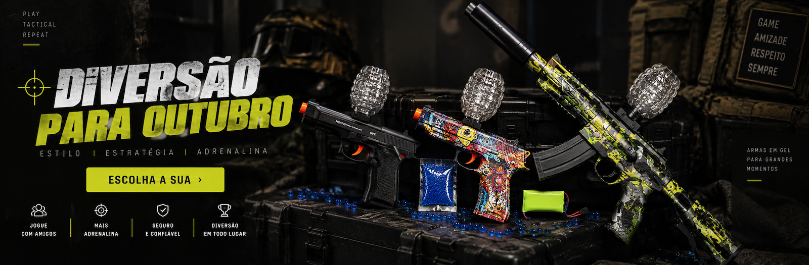 Acessar categoria de armas em gel