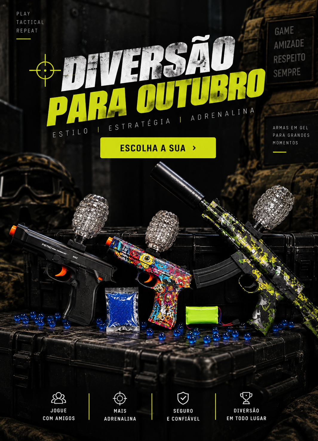 Acessar categoria de armas em gel